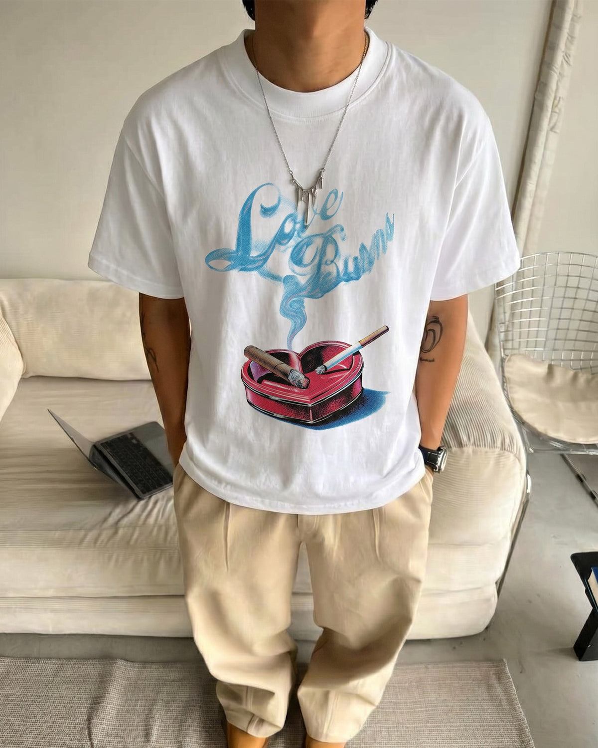 Love BurnS Graphic Tee - White