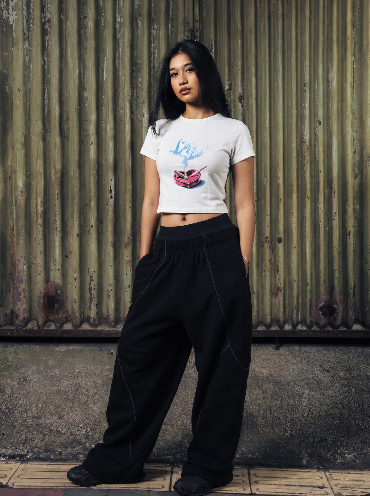 Love Burns BABY TEE - WHITE