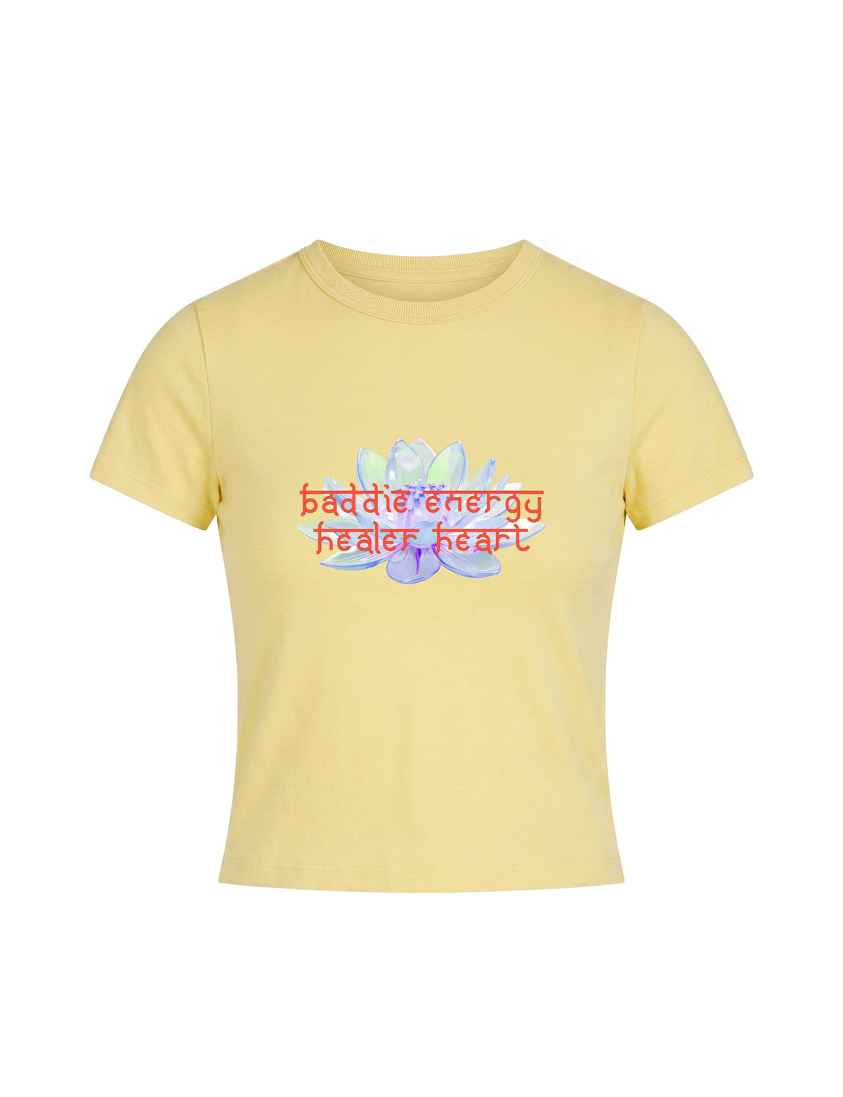 BADDIE ENERGY BABY TEE - BUTTER YELLOW