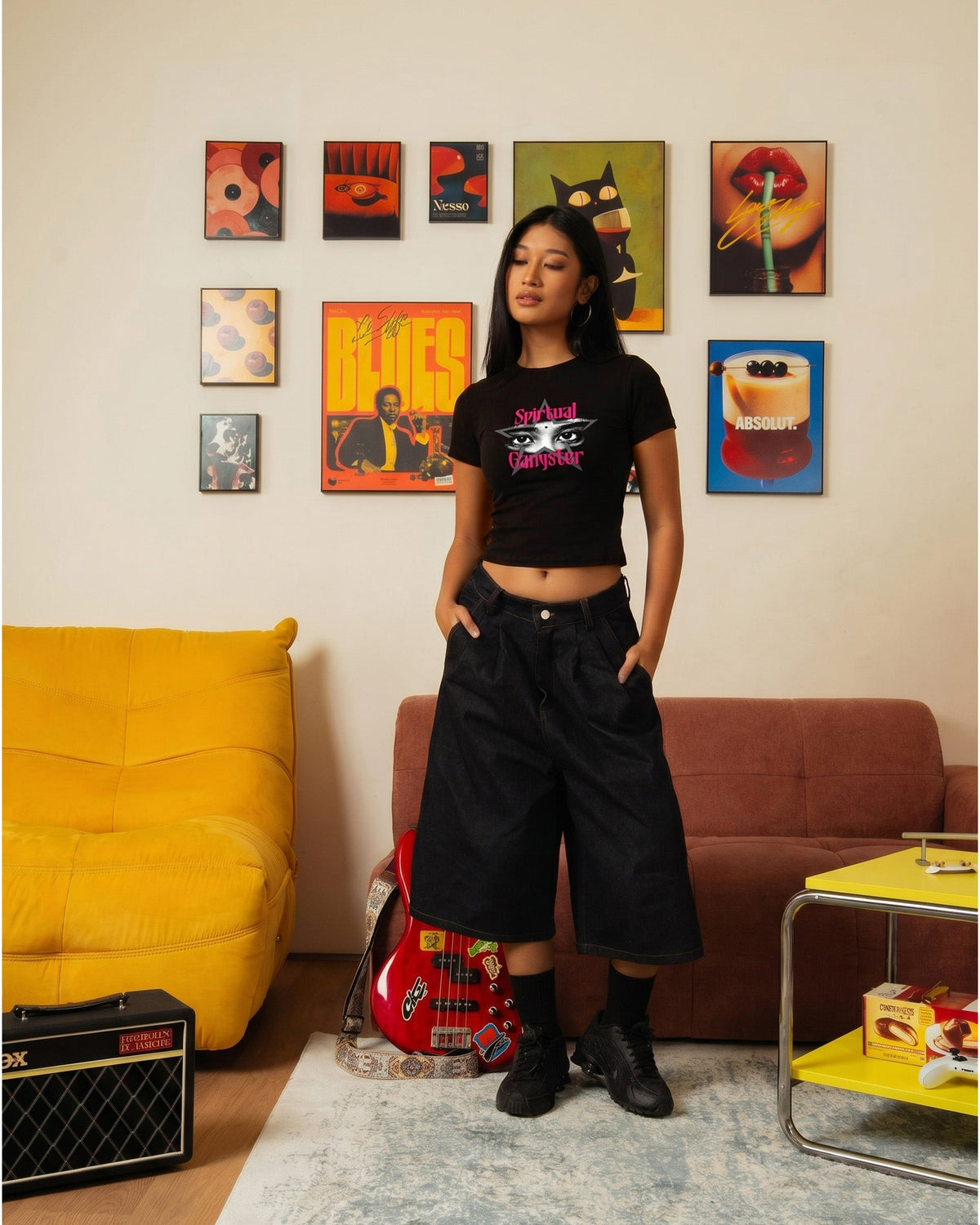 SPIRITUAL GANGSTA BABY TEE - BLACK